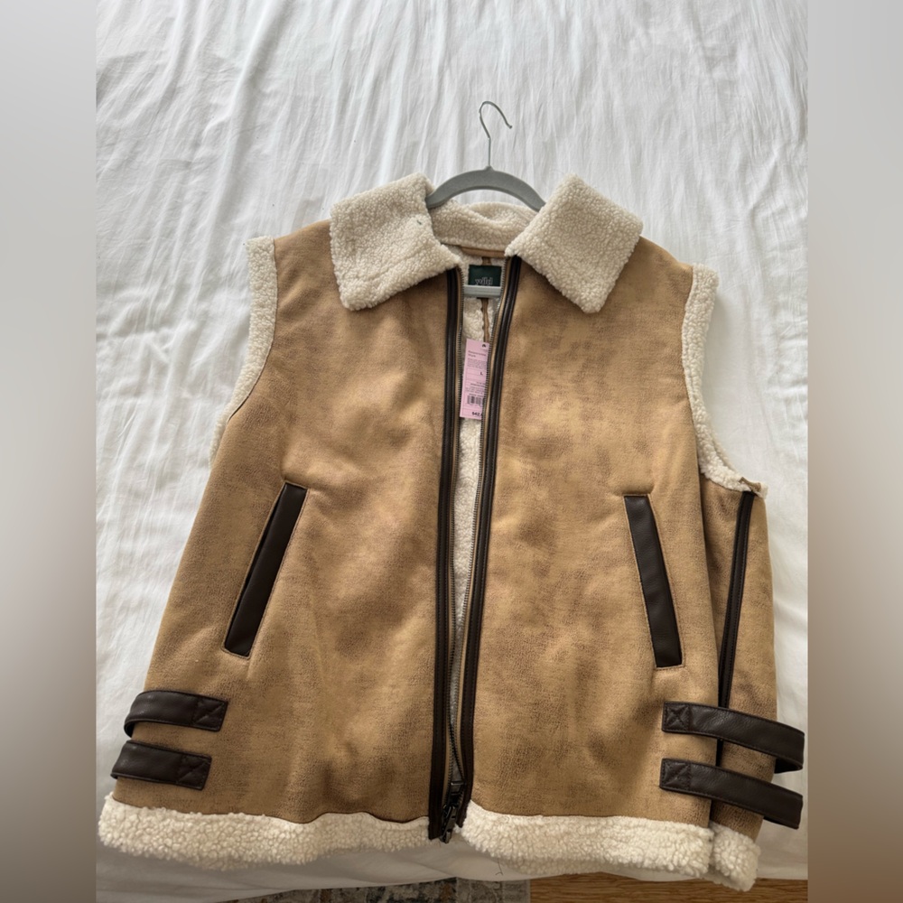 Tan Shearling Vest